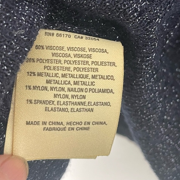 Angel of the North x Anthropologie sheer Sweater in Dark Blue. Size Medium - Picture 9 of 10